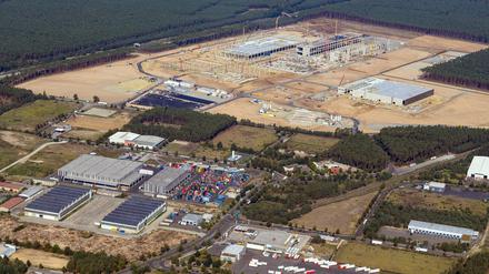 Eine Luftaufnahme der künftigen Gigafactory.