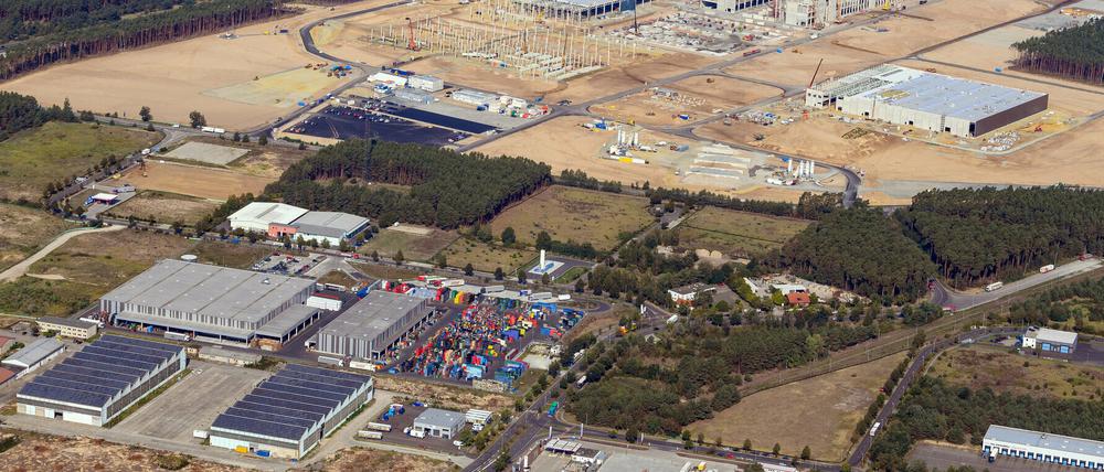 Eine Luftaufnahme der künftigen Gigafactory.