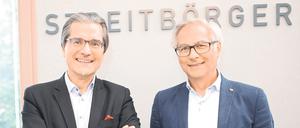 Seit 30 Jahren in Potsdam. Rechtsanwalt Michael Deppen (r.) kam gleich nach der Wende nach Potsdam und baute hier die heutige Kanzlei Streitbörger auf. Thorsten Purps (l.) ist seit 1992 dabei und zum Spezialisten für Bodenreform-Fälle geworden.