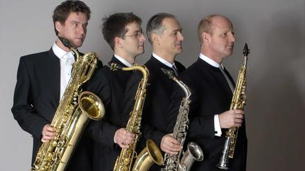 Meiers Clan: Ralf Benschu (sopran/alt), Matthias Wacker (alt), Mark Wallbrecht (tenor) und Sebastian Hillmann (bariton)