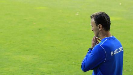 Trainer Predrag Uzelac kassierte mit dem SV Babelsberg 03 eine klare Niederlage.