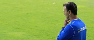 Trainer Predrag Uzelac kassierte mit dem SV Babelsberg 03 eine klare Niederlage.