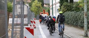 Verkehrsführung von Rad- und Fussweg auf einem Teil der Leipziger Strasse soll geändert werden.