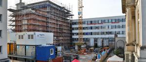 Die Baustelle der Garnisonkirche von der Breiten Straße aus