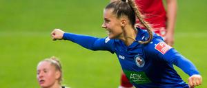 Turbine-Stürmerin Selina Cerci nach dem 1:0 gegen den SC Freiburg.