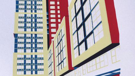 "Stern Plaza", 1996 errichtet von tchoban voss Architekten. Im Jahreskalender 2021 des Siebdruckkollektivs Studio114 ist es der Mai.