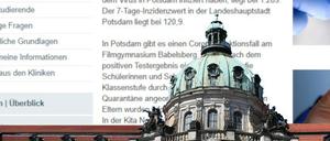 Das Corona-Update der Stadt Potsdam am Sonntag.