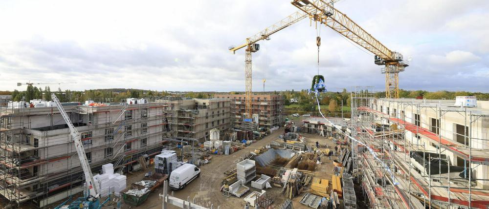 Richtfeste wie hier im Gebiet Rote Kaserne West könnte es künftig seltener geben. Foto: Sebastian Gabsch