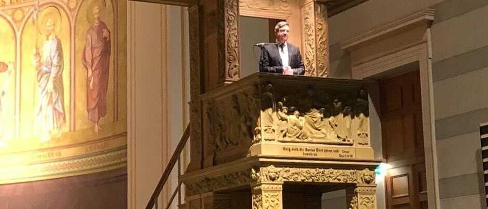 Oberbürgermeister Mike Schubert (SPD) hielt in der Nikolaikirche eine Bürgerpredigt.
