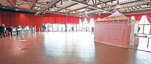 Das Foyer der Halle wird nun für Tests genutzt