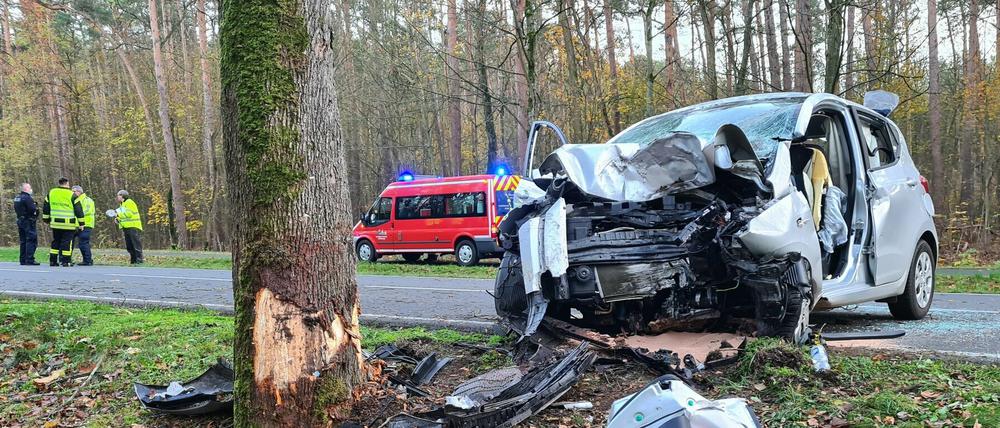 Auf der Bundesstraße 102 fuhr eine Autofahrerin zwischen Niemegk und Haseloff gegen einen Baum.