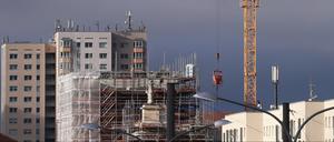 Wachsender Turm: Die Baustelle der Garnisonkirche in der Breiten Straße. 