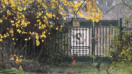 Abgesperrt: Die Kleingartensparte Angergrund in Babelsberg.
