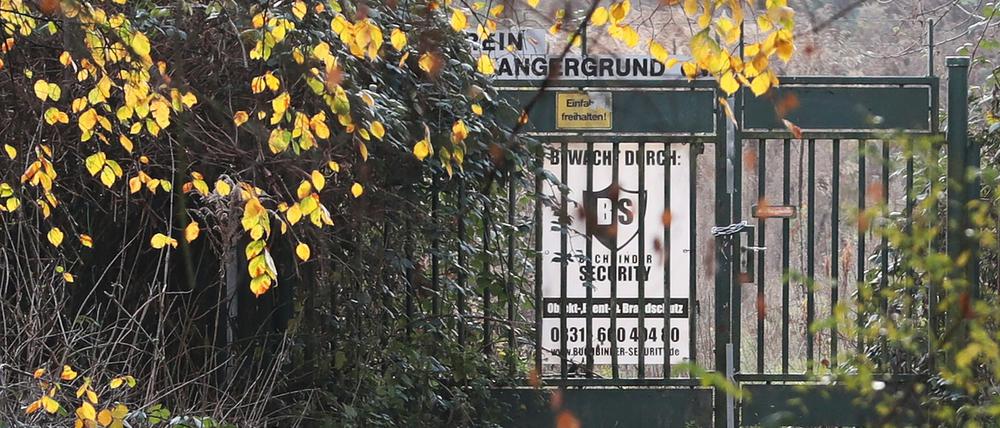Abgesperrt: Die Kleingartensparte Angergrund in Babelsberg.