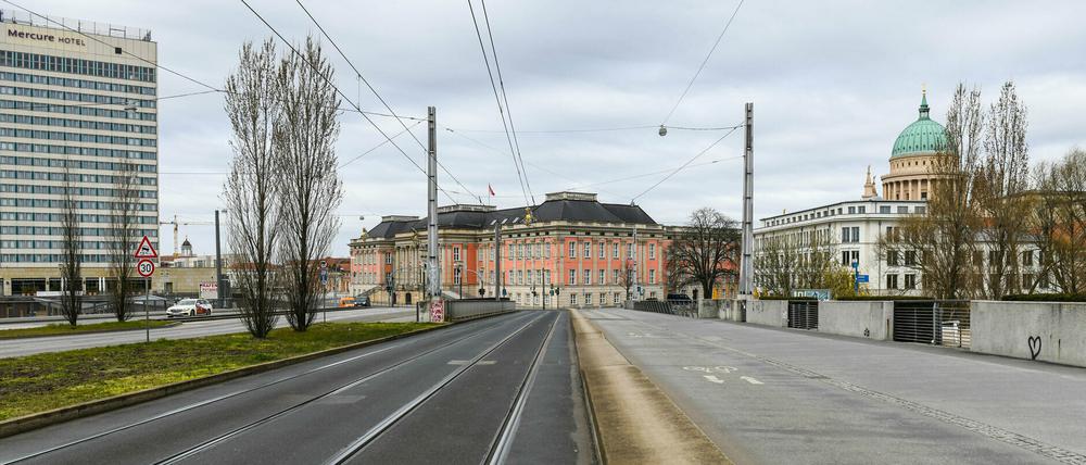 Leere Straßen in Potsdam.