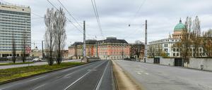 Leere Straßen in Potsdam.