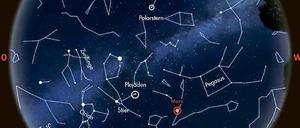 Der Sternenhimmel über Potsdam im Winter.