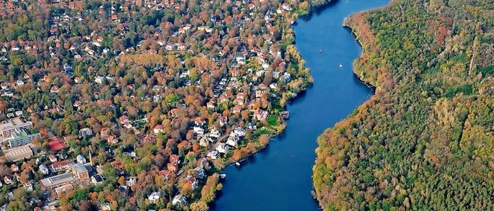 Der Griebnitzsee aus der Vogelperspektive.