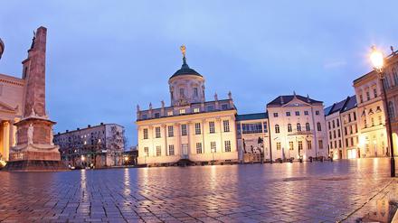 Das Potsdam Museum am Alten Markt im Lockdown Anfang Januar 2021