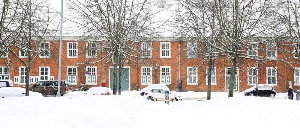 Eingeschneit: Das Holländische Viertel in Potsdam.