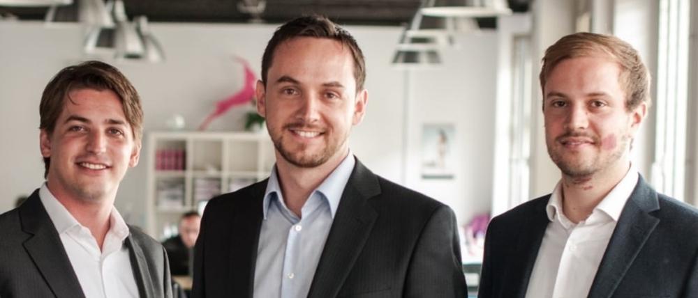 Die Gründer des Potsdamer Start-ups Signavio (v.l.): Nicolas Peters, Willi Tscheschner, Gero Decker.