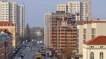Die Baustelle des Garnisonkirchturms in der Breiten Straße