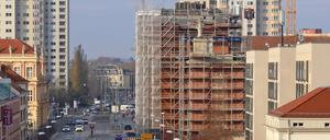 Die Baustelle des Garnisonkirchturms in der Breiten Straße