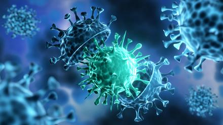 Illustration einer Coronavirus-Mutation.
