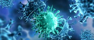 Illustration einer Coronavirus-Mutation.