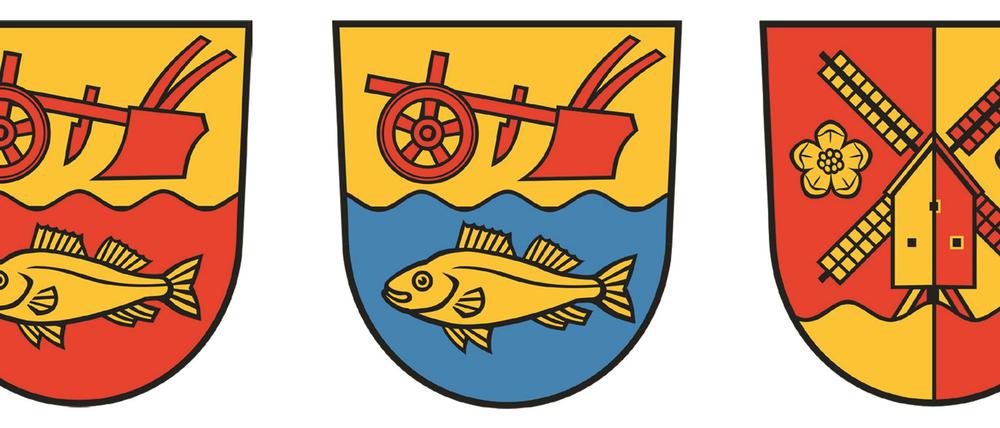Entwürfe für das Fahrländer Wappen.