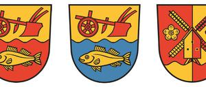 Entwürfe für das Fahrländer Wappen.