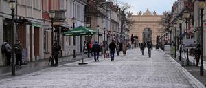 Brandenburger Straße in Potsdam im März 2021 im teilweisen Lockdown.