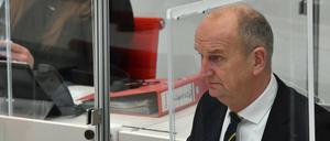 Brandenburgs Ministerpräsident Dietmar Woidke (SPD) während der Landtagsdebatte am Donnerstag.