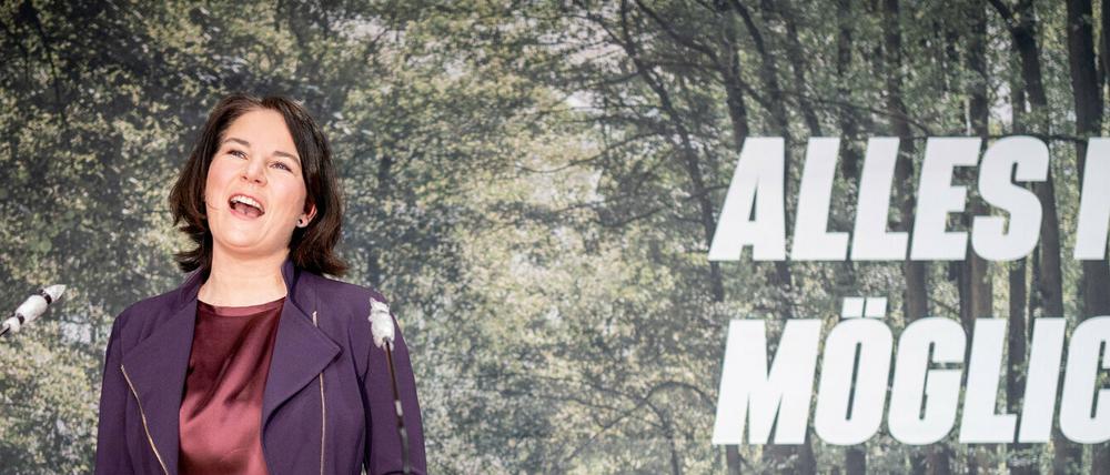 Annalena Baerbock bei der digitalen Landesdelegiertenkonferenz von Bündnis 90/Die Grünen am Samstag.