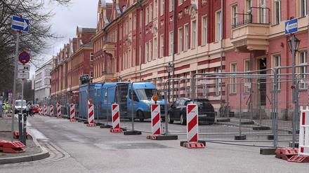Bauarbeiten in der Gutenbergstraße.
