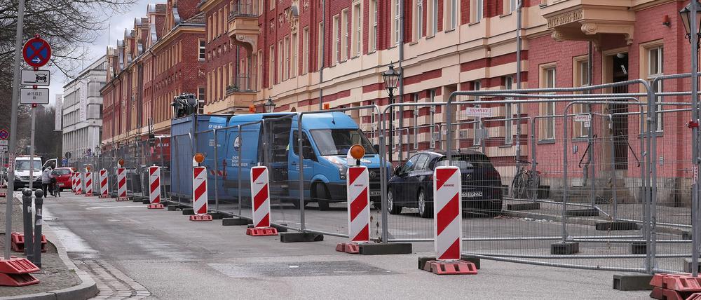 Bauarbeiten in der Gutenbergstraße.