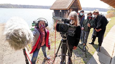Groß Glienicke und der Film. Auch Fünftklässler der Grundschule Hanna von Pestalozza im Ortsteil leben den Film.