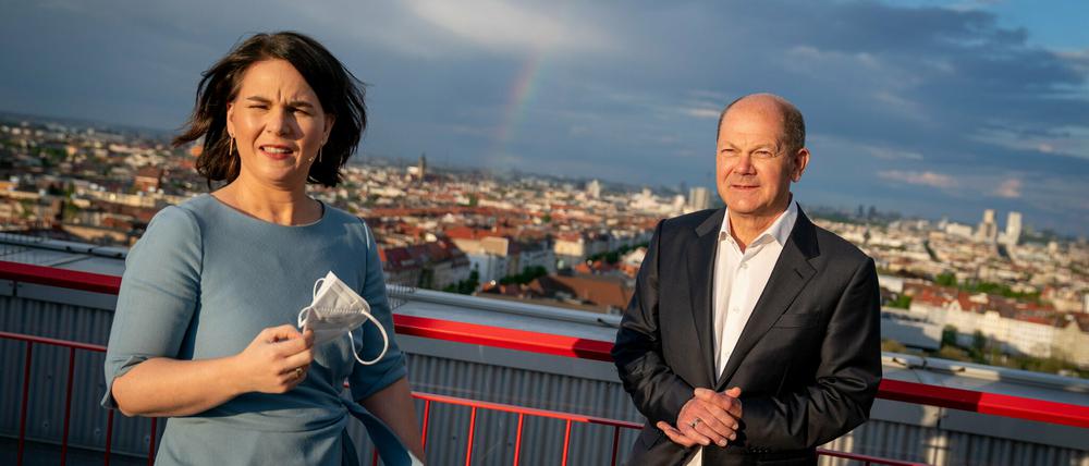 Annalena Baerbock und Olaf Scholz wollen beide ins Kanzleramt und den Potsdamer Wahlkreis gewinnen. 