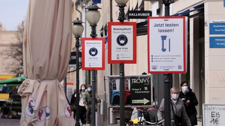 In der Brandenburger Straße in Potsdam herrscht Maskenpflicht