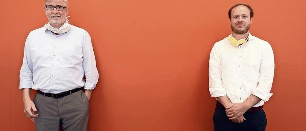 Führungsduo. Klinik-Geschäftsführer Hans-Ulrich Schmidt hat einen Fünf-Jahres-Vertrag – der von Co-Chef Tim Steckel (r.) soll nur um eineinhalb Jahre verlängert werden.
