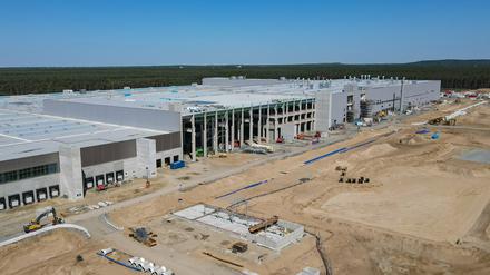 Das Baugelände der Tesla-Gigafactory.