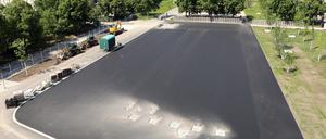 Kein Parkplatz: Auf der Plantage entsteht ein Sportplatz für die Dortuschule.