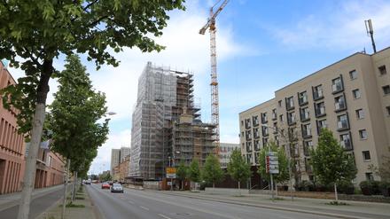 Die Baustelle des Turms der Garnisonkirche.