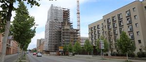 Die Baustelle des Turms der Garnisonkirche.