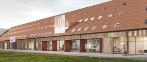 Entwurf für das neue Kreativquartier. Im Inneren ist unter anderem eine Café-Lounge vorgesehen.