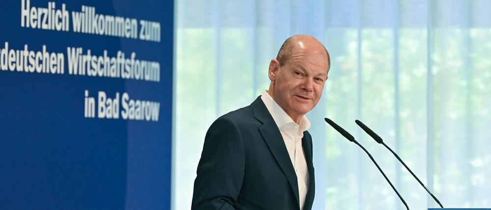 Olaf Scholz (SPD) sprach zur Eröffnung des Ostdeutschen Wirtschaftsforums.