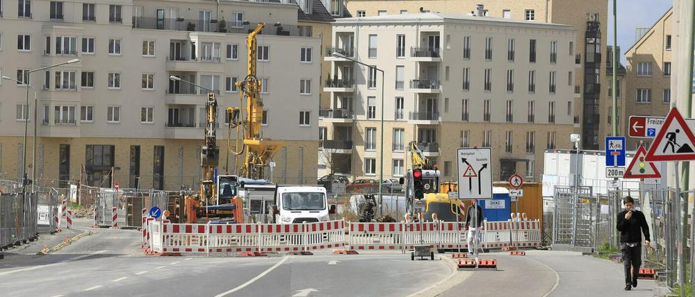Es wird weiter gebaut am Leipziger Dreieck: Die Speicherstadt ist in dieser Woche nur von Süden her erreichbar. 