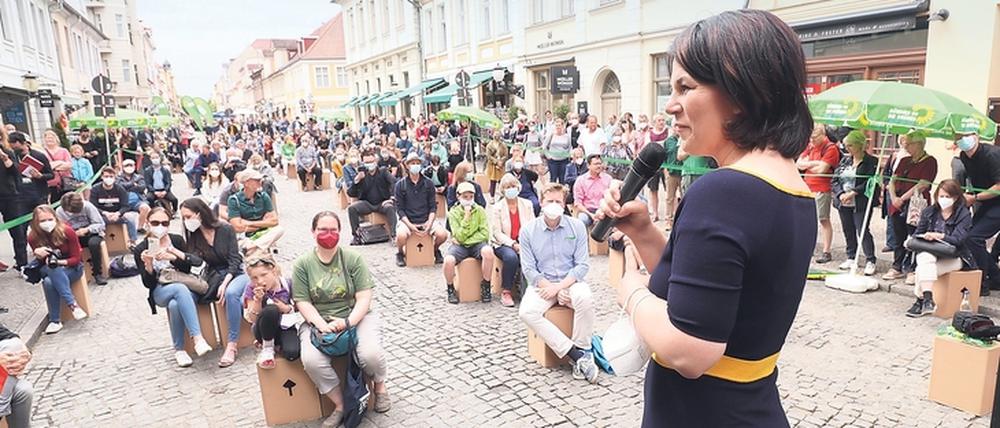 Start in den Wahlkampf vor Ort. Annalena Baerbock ist Direkt- und Kanzlerkandidatin für Bündnis 90/Die Grünen.