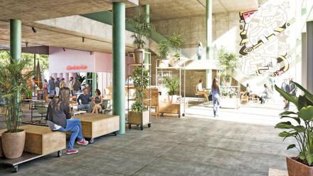 Visualisierung des Langen Stalls als Kreativquartier.