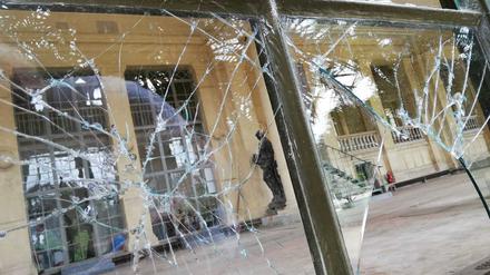 An der Orangerie im Park Sanssouci richtete ein Randalierer massive Schäden an. 